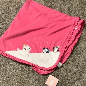 NWT 2012 Gymboree Penguin Arctic Ruffle Baby Blanket